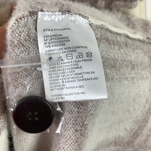 Anthropologie NVLT Plaid Teddy Coatigan Longline Pea Coat Jacket Size XL - Picture 11 of 11